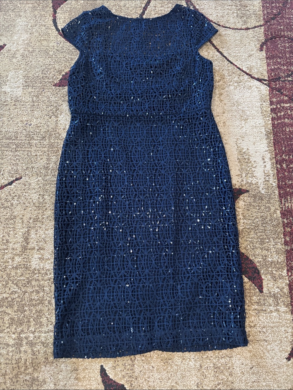 Ralph Lauren Navy Lace Midi Dress